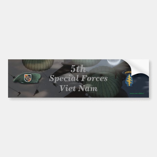 Autocollant De Voiture 5ème bérets verts vietnam guerre Sticker pare-choc (Devant)