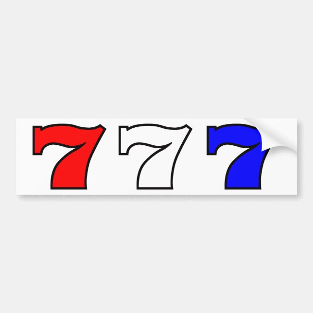 Autocollant De Voiture 777 blancs rouges et bleus (Devant)