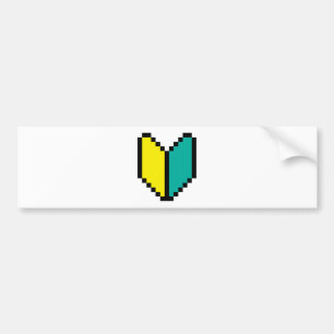 Autocollant De Voiture 8 Bit Pixel Wakaba / Shoshinsha Mark