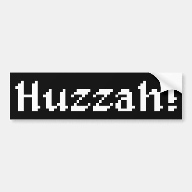 Autocollant De Voiture 8 Bits Huzzah ! (Devant)