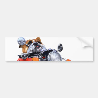 AUTOCOLLANT DE VOITURE A BULLDOG RIDING BIKE