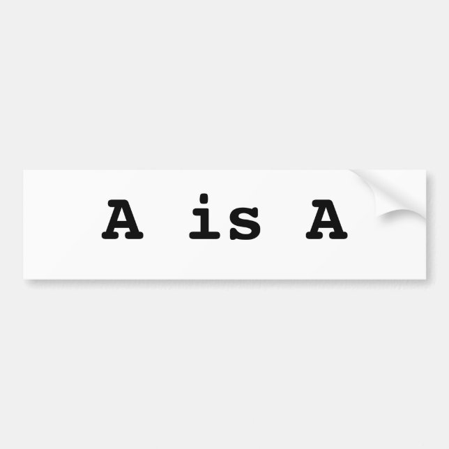 Autocollant De Voiture A est A = la loi de l'identité (Devant)
