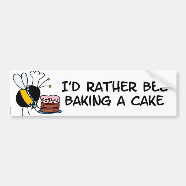 Autocollant De Voiture abeille de travailleur - chef de pâtisserie (Devant)