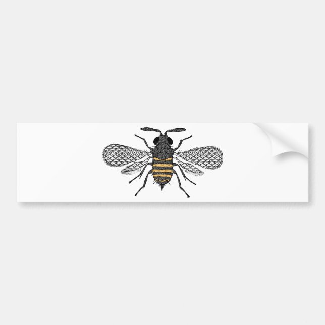 Autocollant De Voiture Abeille vintage (Devant)