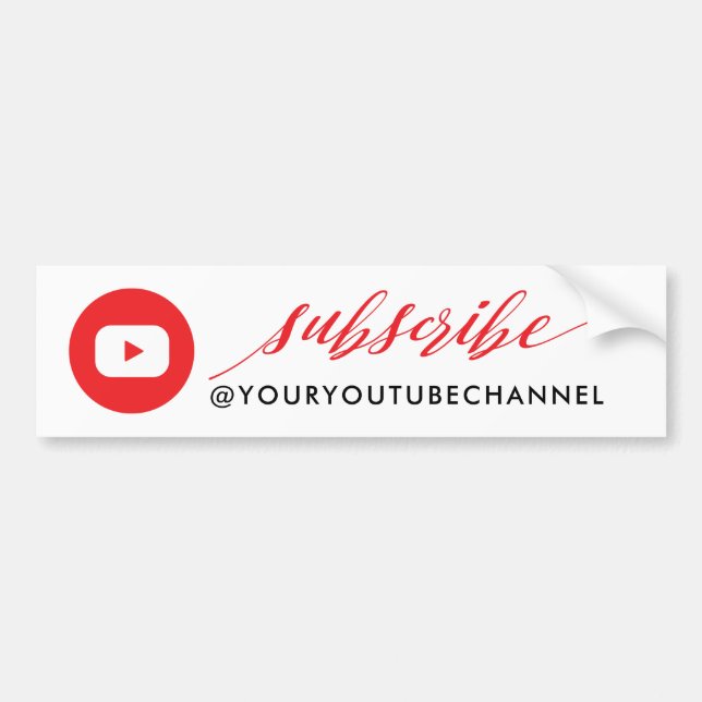 Autocollant De Voiture Abonnez-vous à Modern YouTube Social Media (Devant)