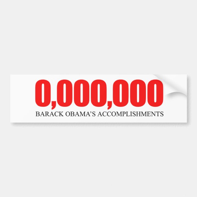 Autocollant De Voiture Accomplissements 2 d'Anti-Obama - d'Obama (Devant)