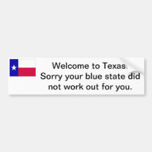 Accueil à l'adhésif pour pare-chocs du Texas