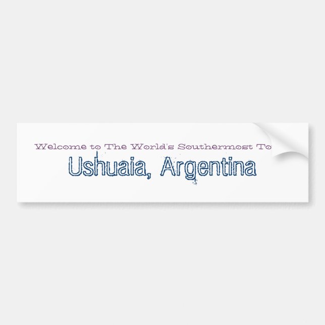 Autocollant De Voiture Accueil à Ushuaia Argentine (Devant)