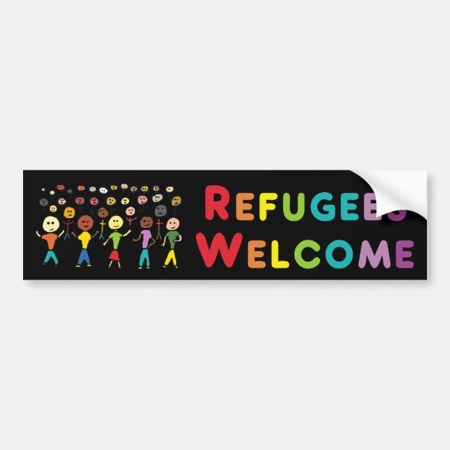 Autocollant De Voiture Accueil des réfugiés et migrants (Devant)