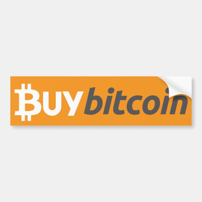 Autocollant De Voiture Acheter Bitcoin Bumper Sticker Orange (Devant)