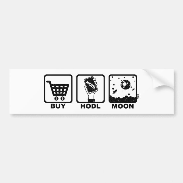 Autocollant De Voiture Achetez la lune de Hodl (Devant)