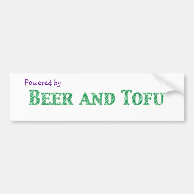 Autocollant De Voiture Actionné par la bière et le tofu (Devant)