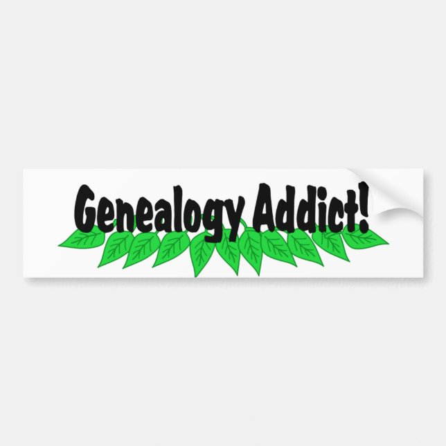 Autocollant De Voiture Addict de généalogie (Devant)