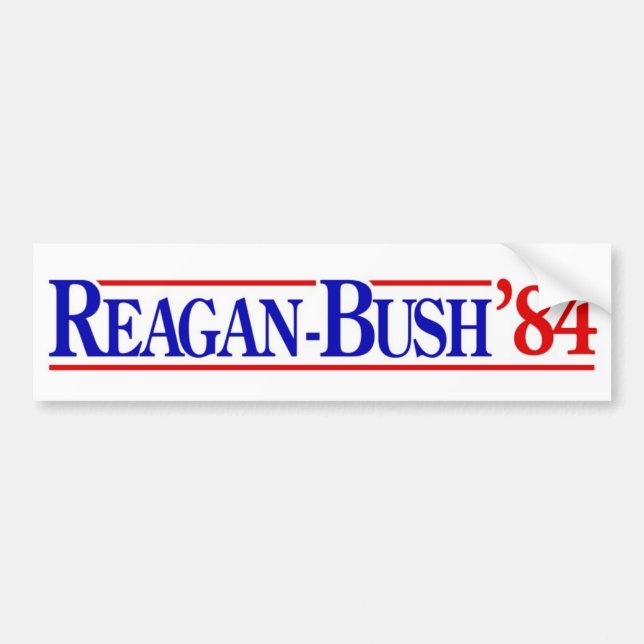 Autocollant De Voiture Adhésif pour pare-chocs 1984 de Reagan Bush (Devant)