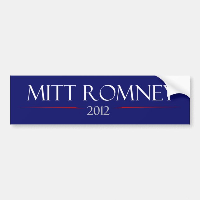 Autocollant De Voiture Adhésif pour pare-chocs 2012 de Mitt Romney (Devant)