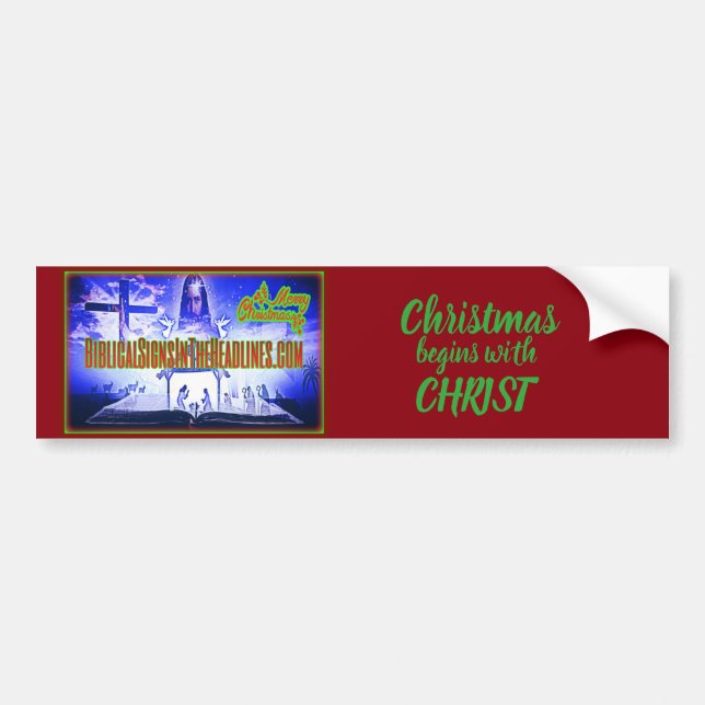 Autocollant De Voiture Adhésif pour pare-chocs "2017" biblique de NOËL (Devant)