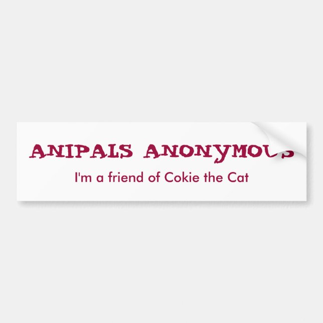 Autocollant De Voiture Adhésif pour pare-chocs anonyme d'Anipals (Devant)