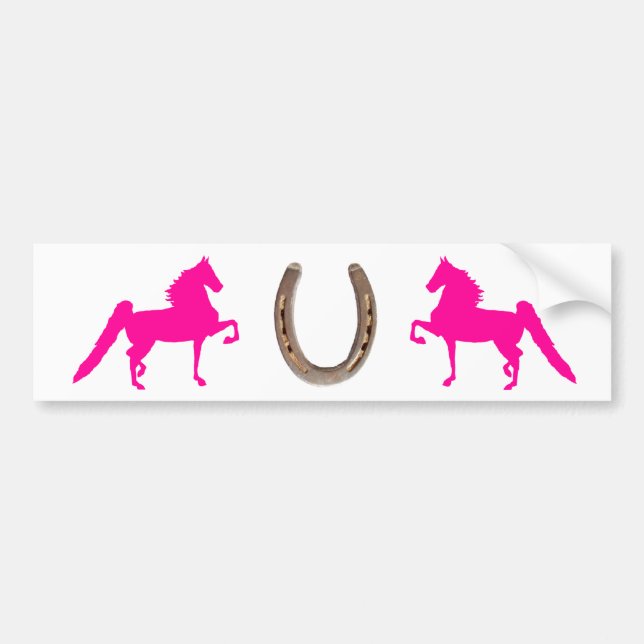 Autocollant De Voiture Adhésif pour pare-chocs assez rose de cheval de (Devant)
