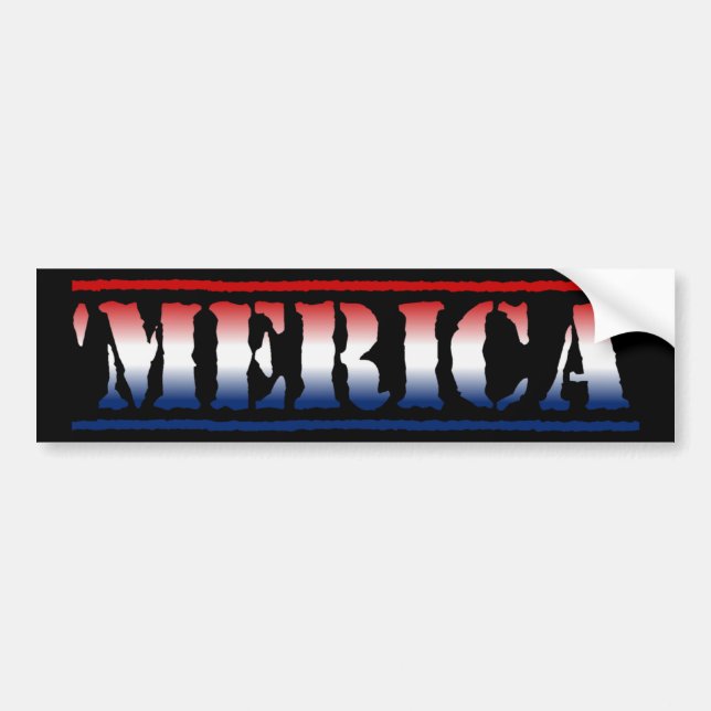 Autocollant De Voiture 'Adhésif pour pare-chocs blanc de MERICA et bleu (Devant)