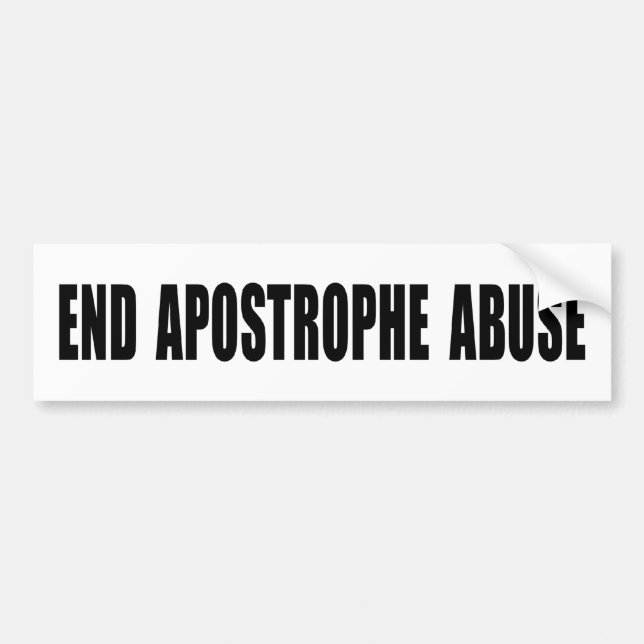 Autocollant De Voiture Adhésif pour pare-chocs d'abus d'apostrophe (Devant)