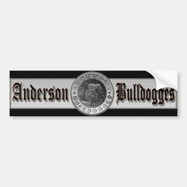 Autocollant De Voiture Adhésif pour pare-chocs d'Anderson Bulldogges (Devant)