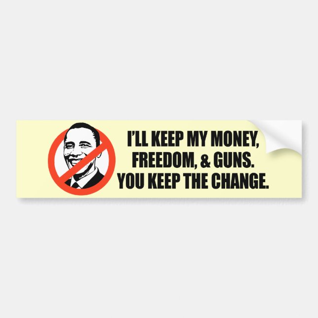 Autocollant De Voiture Adhésif pour pare-chocs d'Anti-Obama (Devant)