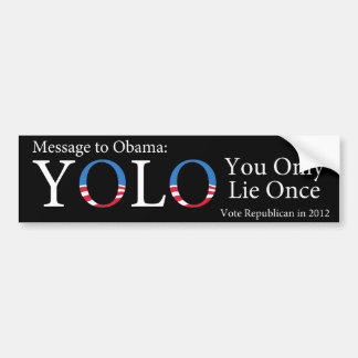 Autocollant De Voiture Adhésif pour pare-chocs d'Anti-Obama YOLO (vous