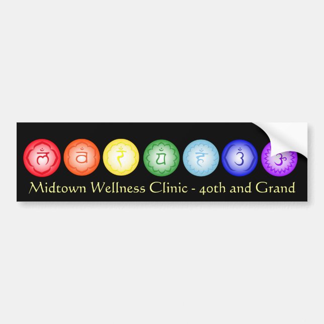 Autocollant De Voiture Adhésif pour pare-chocs de 7 Chakras (Devant)