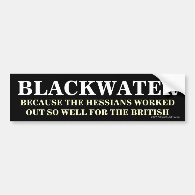 Autocollant De Voiture Adhésif pour pare-chocs de Blackwater et de toiles (Devant)