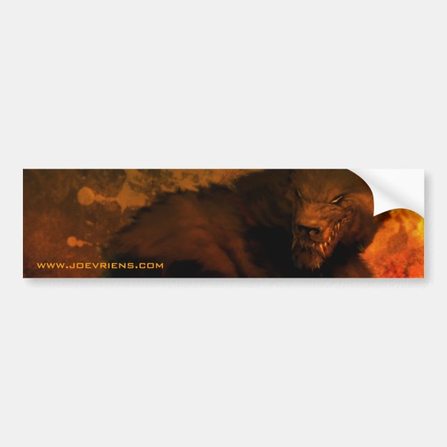 Autocollant De Voiture adhésif pour pare-chocs de buste de loup-garou (Devant)