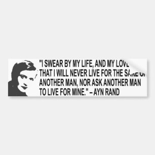 Autocollant De Voiture Adhésif pour pare-chocs de citation d'Ayn Rand
