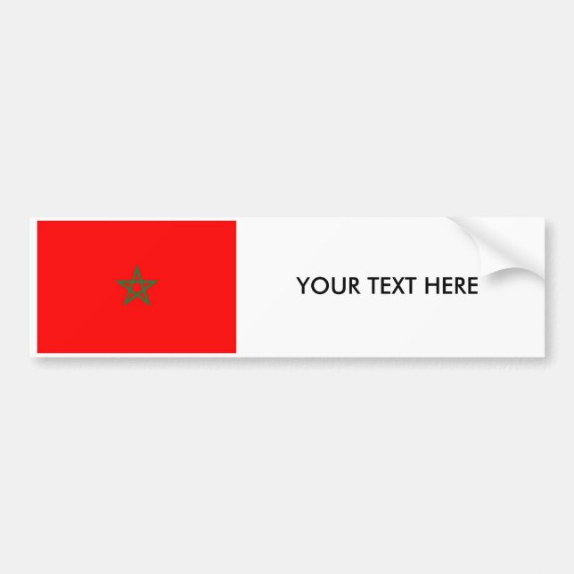 Autocollant De Voiture Adhésif pour pare-chocs de DRAPEAU du Maroc (Devant)