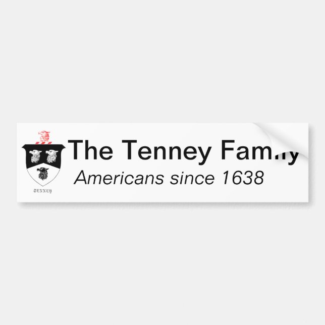 Autocollant De Voiture Adhésif pour pare-chocs de famille de Tenney (Devant)
