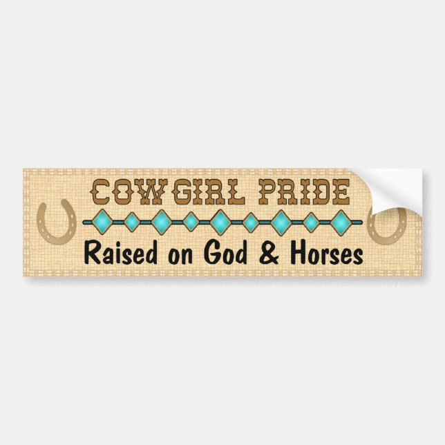 Autocollant De Voiture ADHÉSIF POUR PARE-CHOCS de FIERTÉ de cow-girl (Devant)