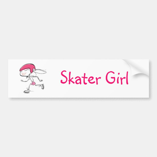 Autocollant De Voiture Adhésif pour pare-chocs de fille de patineur (Devant)