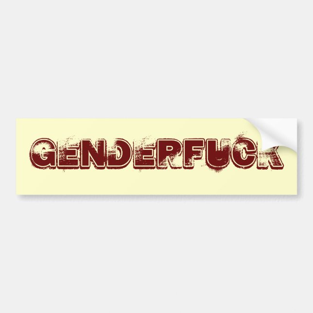 Autocollant De Voiture Adhésif pour pare-chocs de "Genderfuck" (Devant)