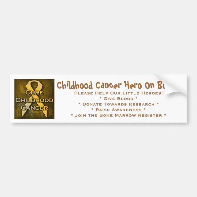 Autocollant De Voiture Adhésif pour pare-chocs de héros de Cancer (Devant)