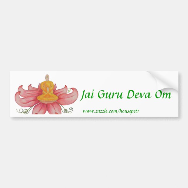Autocollant De Voiture Adhésif pour pare-chocs de Jai Guru Deva OM (Devant)