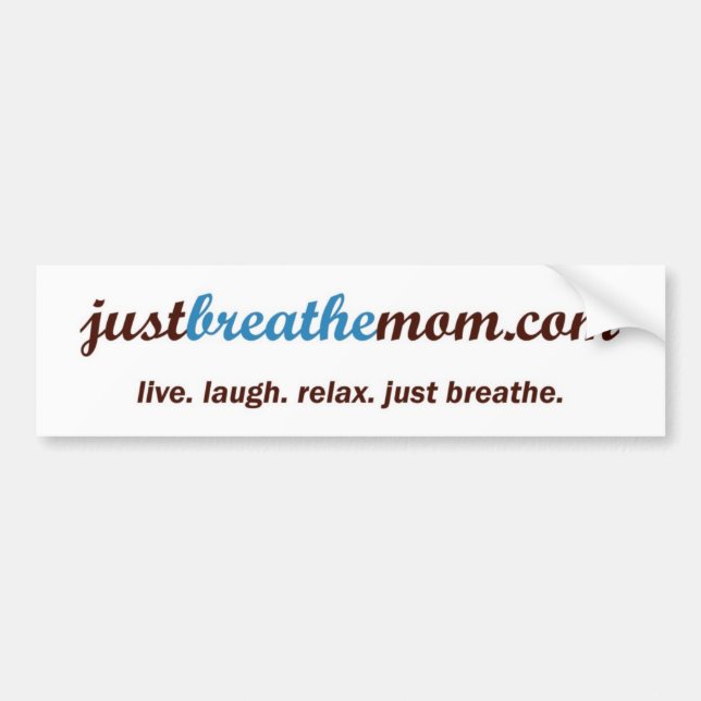 Autocollant De Voiture adhésif pour pare-chocs de JustBreatheMom.com (Devant)