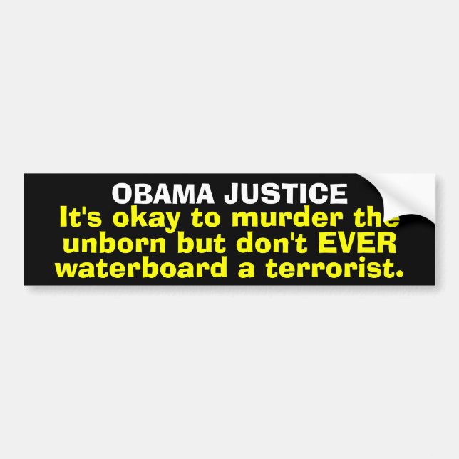 Autocollant De Voiture Adhésif pour pare-chocs de justice d'Obama (Devant)