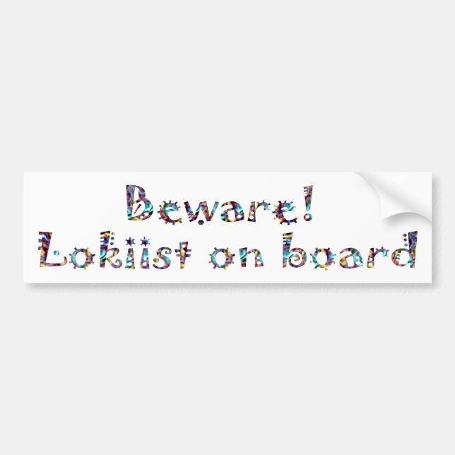 Autocollant De Voiture Adhésif pour pare-chocs de Loki (Devant)