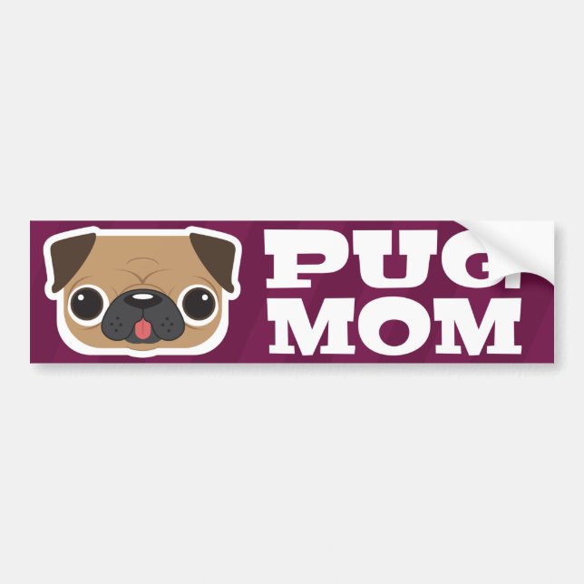Autocollant De Voiture Adhésif pour pare-chocs de maman de carlin (Devant)
