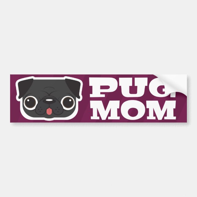Autocollant De Voiture Adhésif pour pare-chocs de maman de carlin (Devant)
