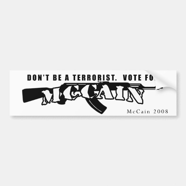 Autocollant De Voiture adhésif pour pare-chocs de mccain (Devant)