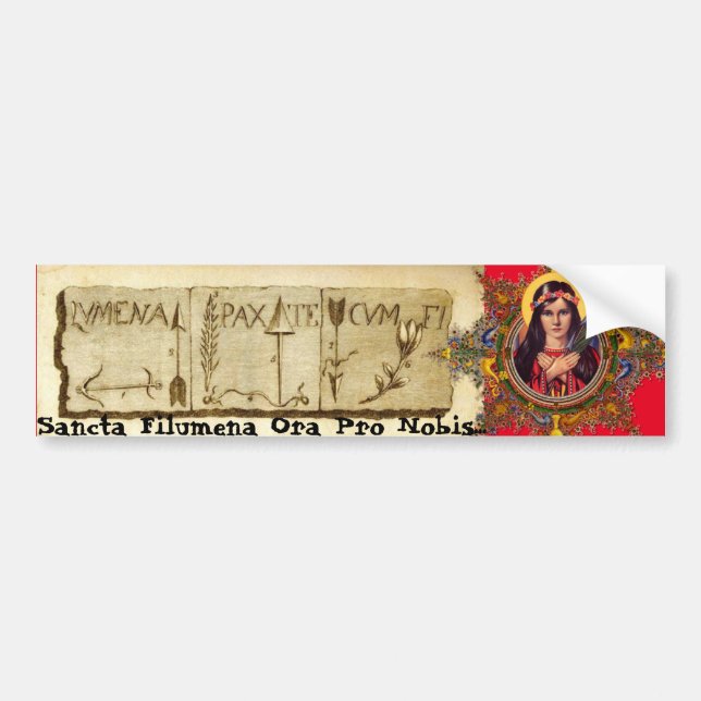 Autocollant De Voiture Adhésif pour pare-chocs de Philomena de saint (Devant)