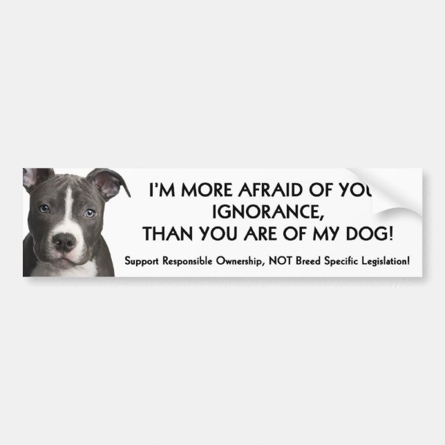 Autocollant De Voiture Adhésif pour pare-chocs de pitbull (blanc) anti- (Devant)