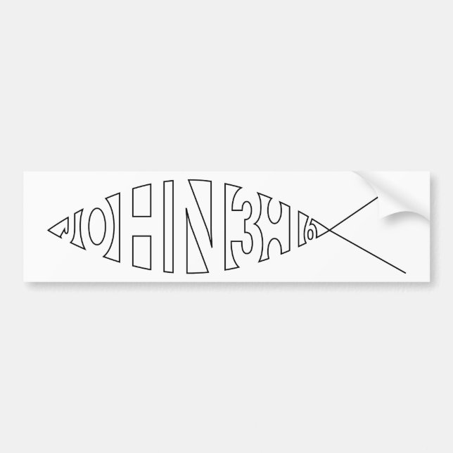 Autocollant De Voiture Adhésif pour pare-chocs de poissons de 3h16 de (Devant)