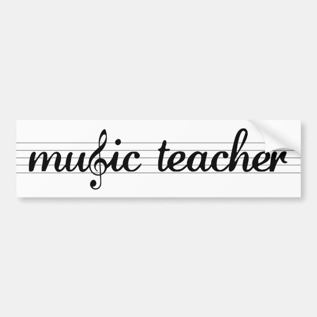 Autocollant De Voiture Adhésif pour pare-chocs de professeur de musique (Devant)