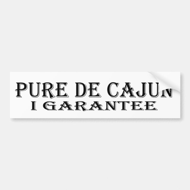Autocollant De Voiture Adhésif pour pare-chocs de Pure De Cajun (Devant)
