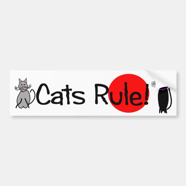 Autocollant De Voiture Adhésif pour pare-chocs "de règle de chats" (Devant)